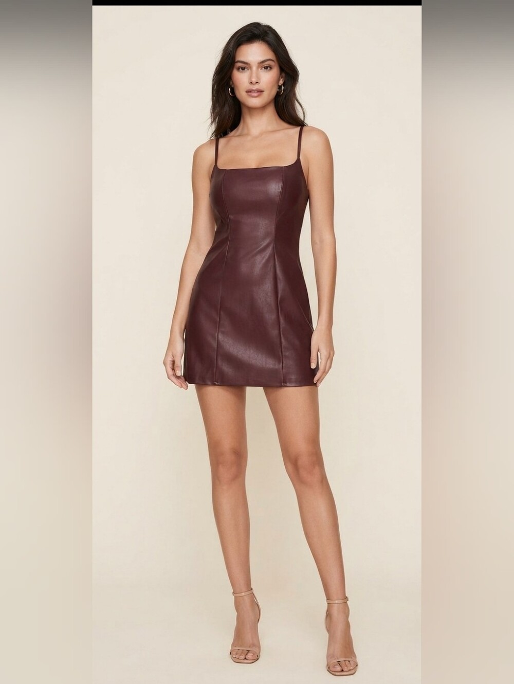 NEW! VICTORIA'S SECRET Faux Leather Mini Slip Dress! Size M